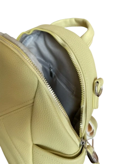 Рюкзак-сумка женская из экокожи зелёная QOZA