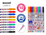 Набор ручек гель 10цв. 0.9мм. с блёстками "Meow" с ароматизир.чернилами, корп. цветной (Mazari)
