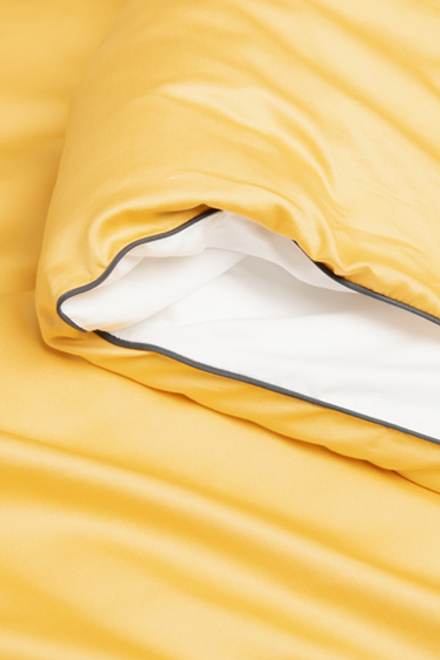 MOON Комплект постельного белья, сатин желтый/белый