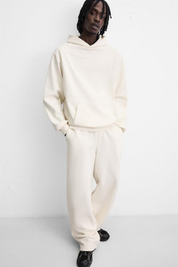 ZARA ДЖОГГЕРЫ WIDE-FIT, ЖЕЛТОВАТО-БЕЛЫЙ