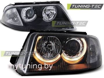 Передние фары black angel eyes для VW Passat B5 GP