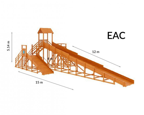 Зимняя горка TORUDA Лисичка скат 4м и 12м (две лестницы)