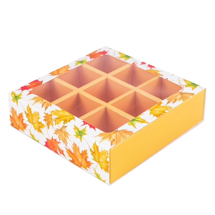 Коробка на 9 конфет Кленовый лист