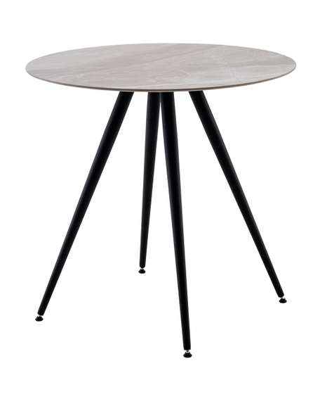 Стол Ники круглый столешница керамика Italian light grey 800