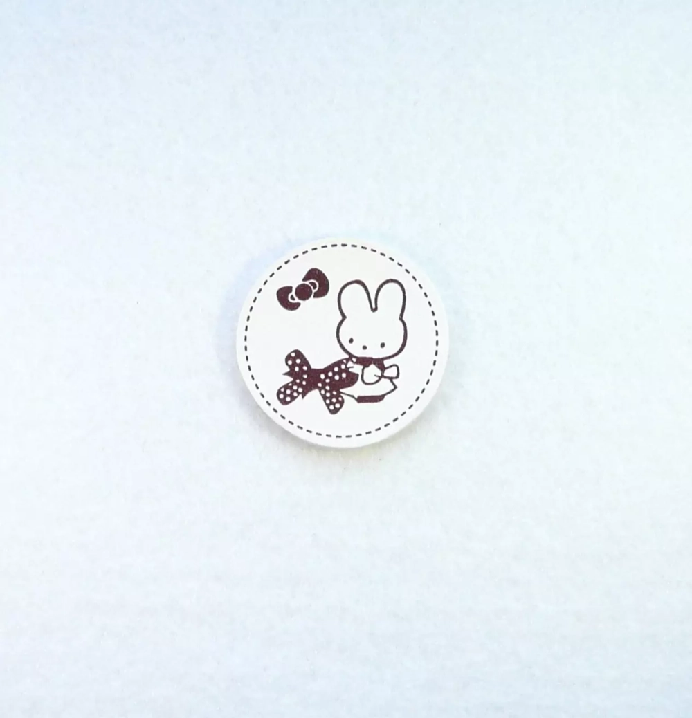 Нашивка. ЗАЙЧИК, круг белый/черный, 35мм