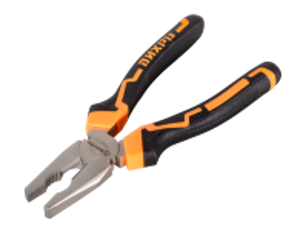 Плоскогубцы (пассатижи), 200мм., никелированные, двухкомпонентные рукоятки, Вихрь