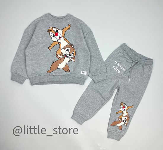 Комплект из футера (тонкого) "Чип и Дэйл" серый