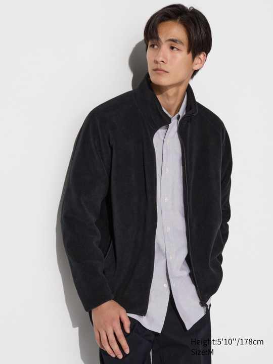 UNIQLO Флисовая куртка на молнии, черный
