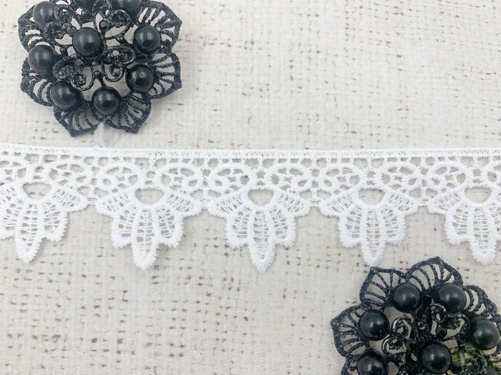 Кружево плетеное, ш. 3 см, молочный