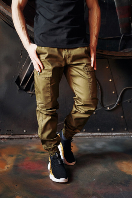 Green military trousers
