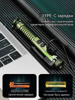 Фонарь Yemao YM-M46 800лм (5Вт) 100м ( 11 режимов с лазером, 1хAA / 14500 ) Магнит -