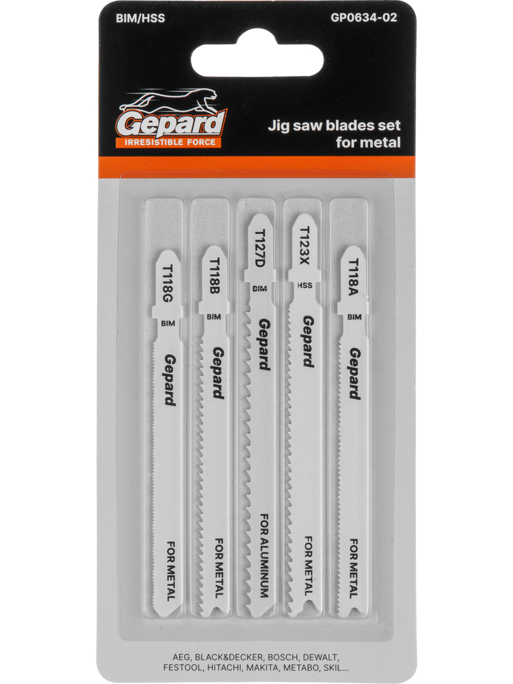 Набор пилок лобз. по металлу 5шт. GEPARD (GP0634-02)