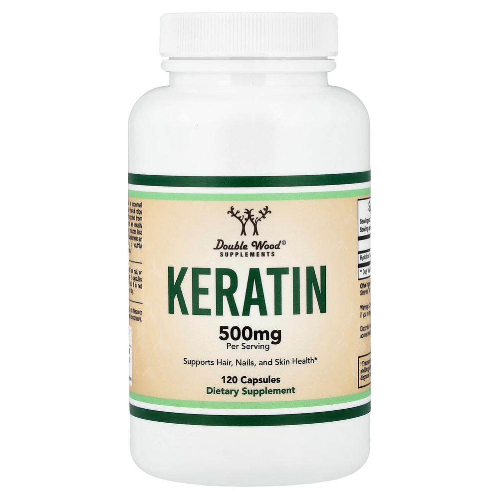Double Wood Supplements, Кератин, 120 капсул (250 мг в каждой капсуле)