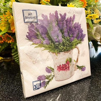 ЛАВАНДА Салфетки 20л Bouquet Original, 3-х слойные  *12шт