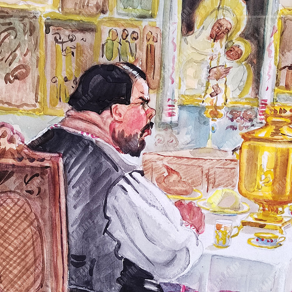 Бурлюк-Кузнецова Л. Д. (1884–1968). Купчиха. Акварель. Сер. ХХ века.