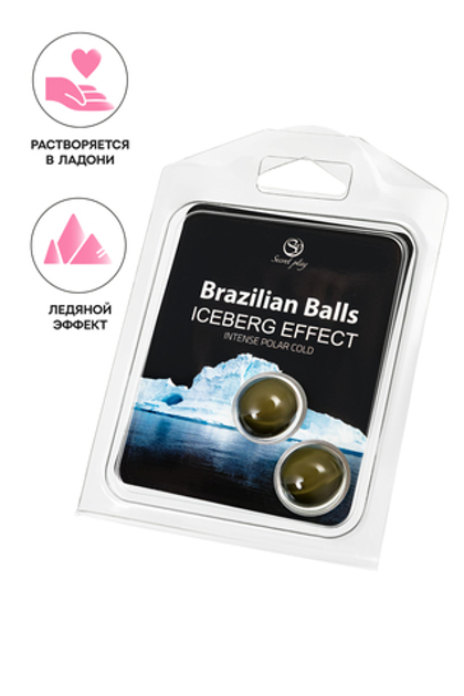 Массажное масло SECRET PLAY BRAZILIAN BALLS, ледяной эффект, 2 х 4 гр