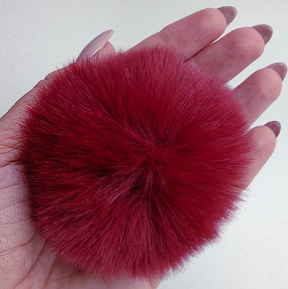 Помпон из искусственного меха "Бордо" d=7 см