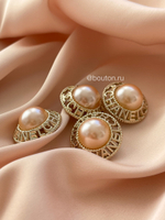 Пуговицы Шан. Золотые Жемчуг5 лого 20 мм бежевая пудра