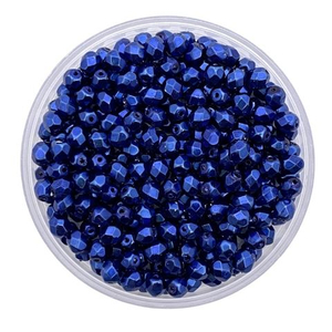 Fire Polished 4 mm Jet Heavy Navy Blue FP34968 (Göy)