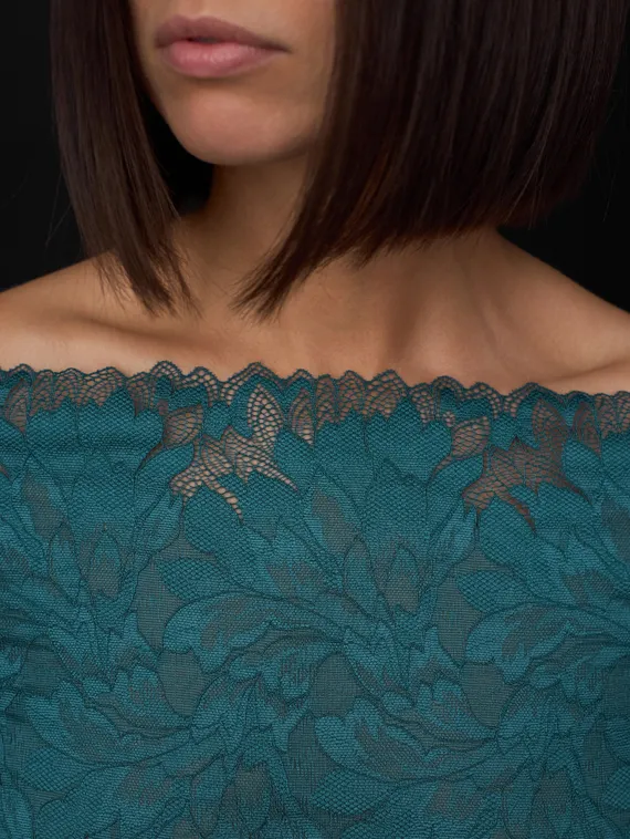 03-77 ОПТ Кружево эластичное 24 см, зеленый