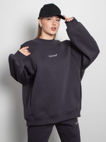 Свитшот женский оверсайз с начесом графит