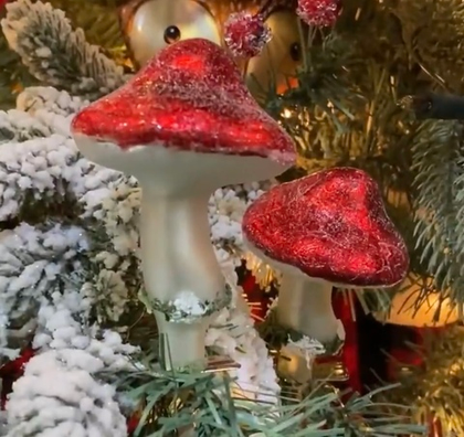 Стеклянный гриб на клипсе [Арт.P 33153]