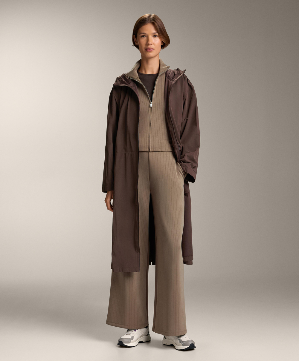 OYSHO Брюки прямого кроя с полосками из модала, мокко