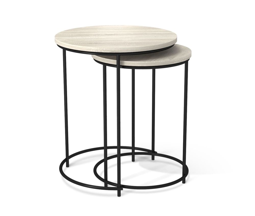 Столик журнальный Sheffilton SHT-CT7 ЛДСП/металл (Дуб беленый/Черный муар)