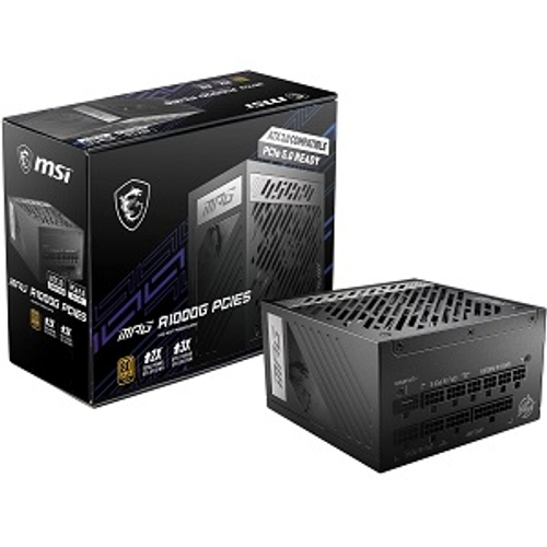 Блок питания MSI 1000W MPG A1000G PCIE5, модульный, 135mm, PCIe Gen 5.0, 80 PLUS Gold (306-7ZP7C11-CE0)