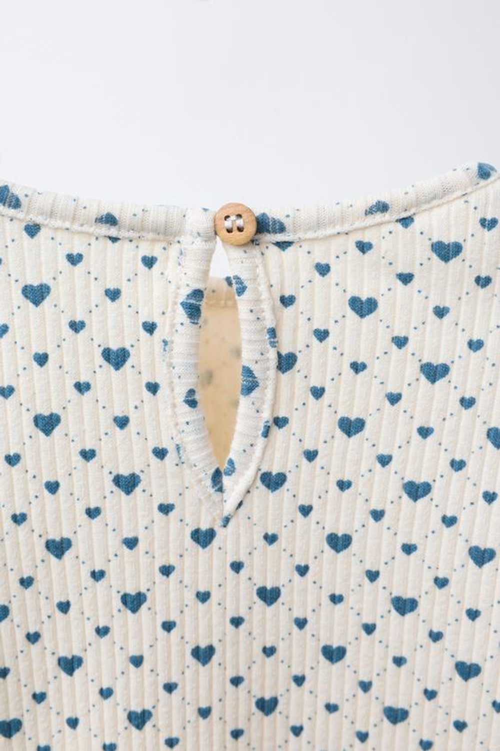 ZARA ФУТБОЛКА В РУБЧИК SOFT TOUCH С БАНТАМИ, ЭКРЮ/СИНИЙ