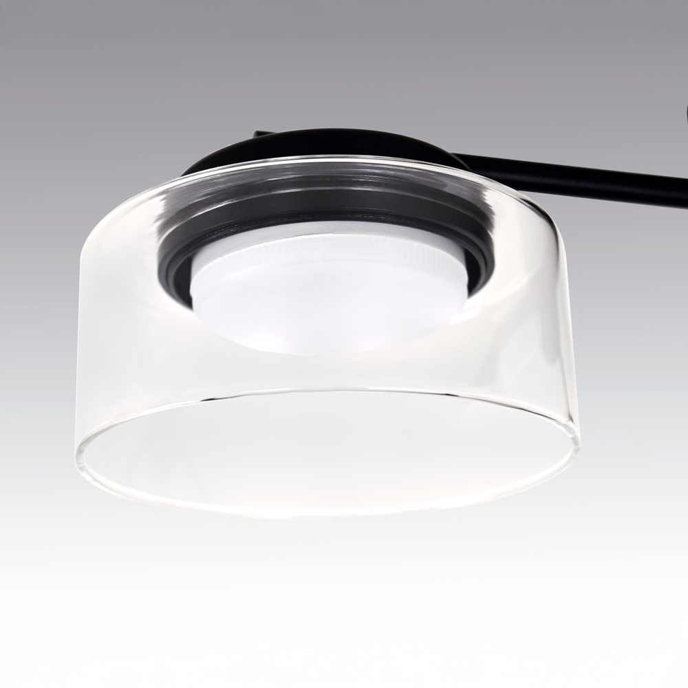 740137 Люстра FICO II 3х12W GX53 ЧЕРНЫЙ/ПРОЗРАЧНЫЙ