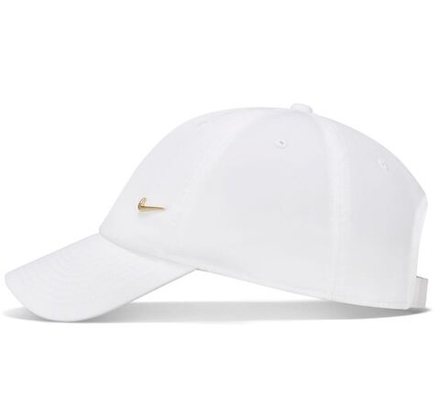 Теннисная кепка Nike Dri-Fit Club Unstructured Metal Swoosh - white/metallic gold