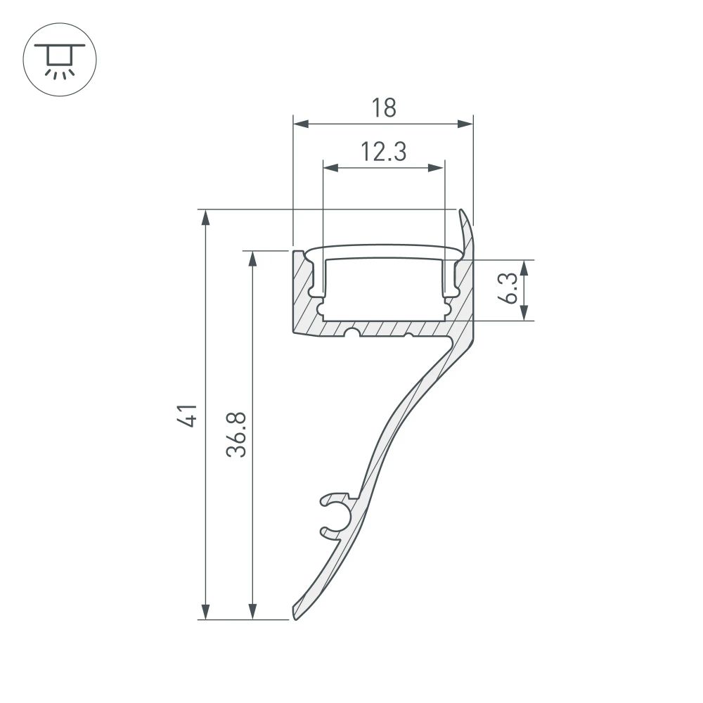 Профиль ARH-CON-2000 ANOD (Arlight, Алюминий) 018828