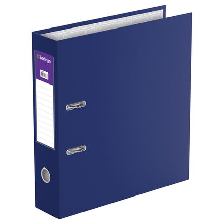 Папка-регистратор 70мм, бумвинил, Berlingo, карман на корешке, синий