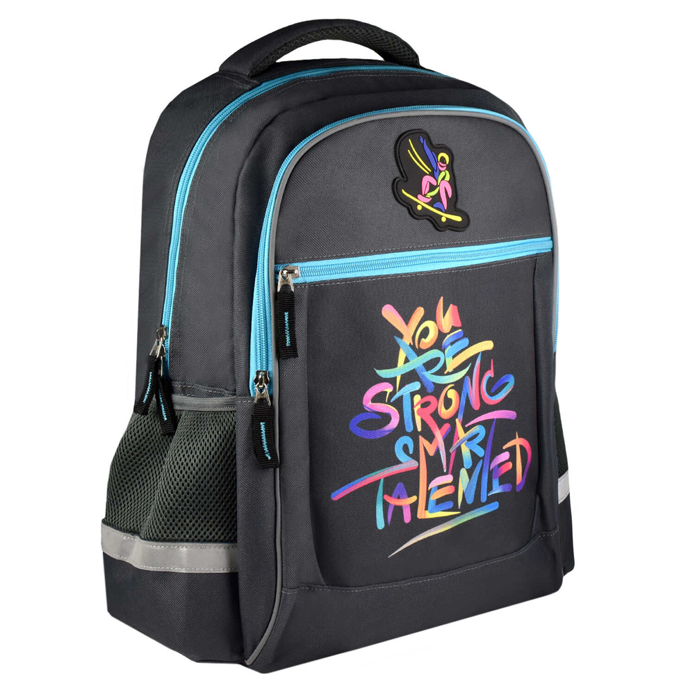 Рюкзак школьный, 31х42х15 см, полиэстер, резиновая нашивка, сублимация, 1 отделение (-я)