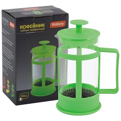 Чайник/кофейник (кофе-пресс) VARIATO, 350 мл, из жаропрочного стекла в пластиковом корпусе