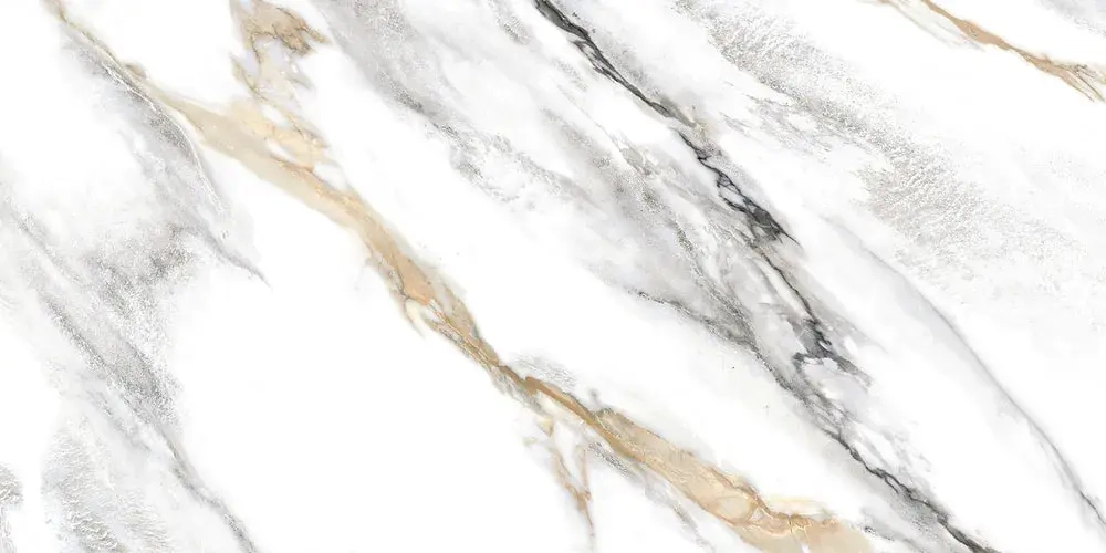 Керамогранит Alma Ceramica GFA114ARS04R Arabesco 114x57 серый / белый сахарный под мрамор