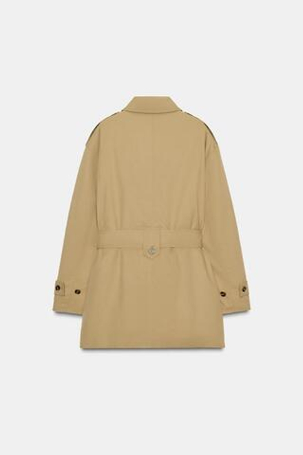 ZARA ТРЕНЧ С ПОЯСОМ — ZW COLLECTION, РЫЖЕВАТО-КОРИЧНЕВЫЙ