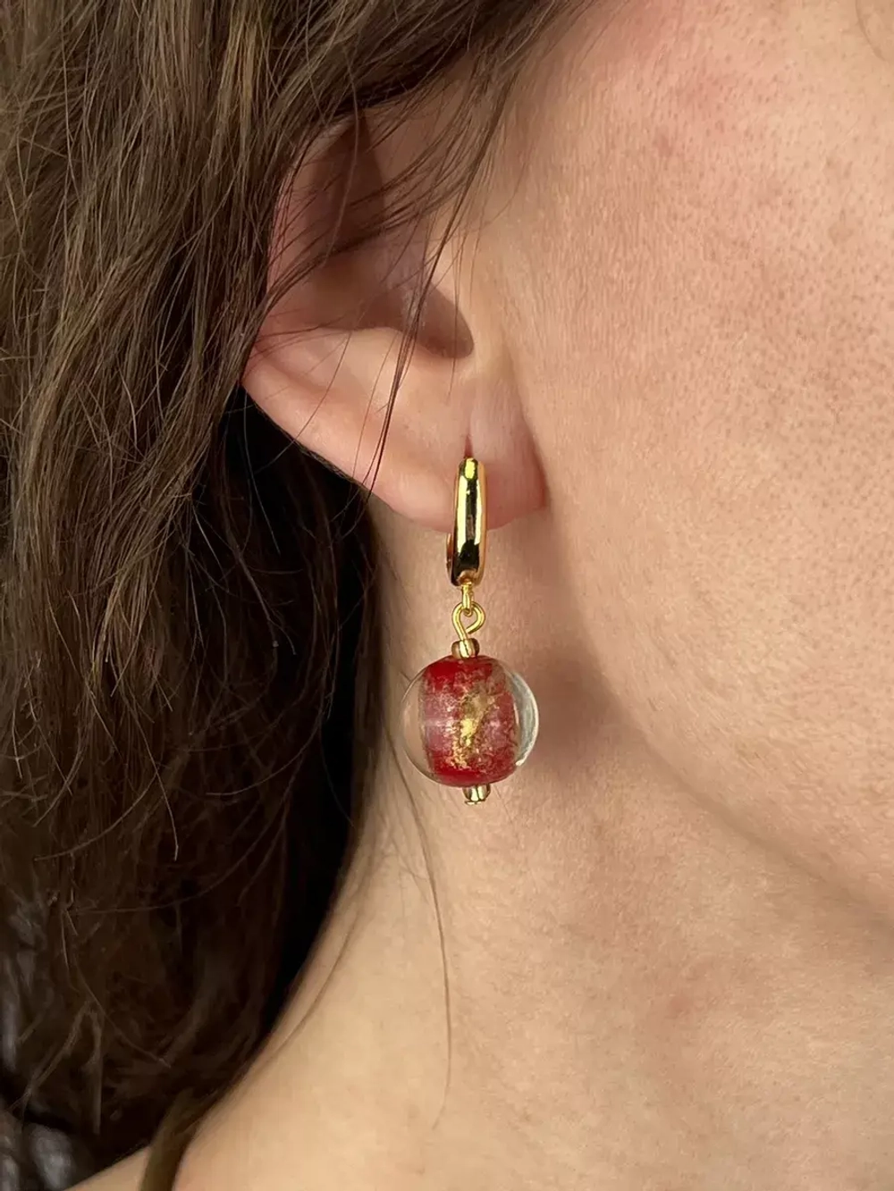 Серьги бижутерия из муранского стекла