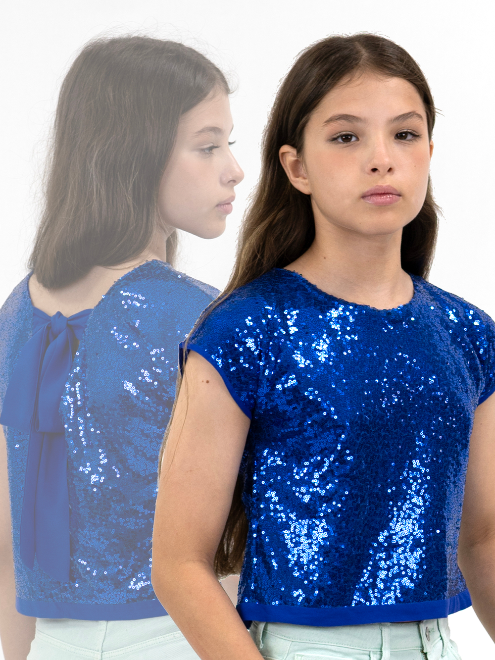 Блузка топ с пайетками для девочки