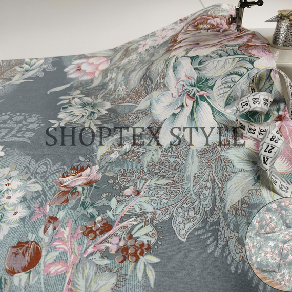 Бязь Премиум "Розы" | ш.220 см | 142 г/м² | хлопок-100%