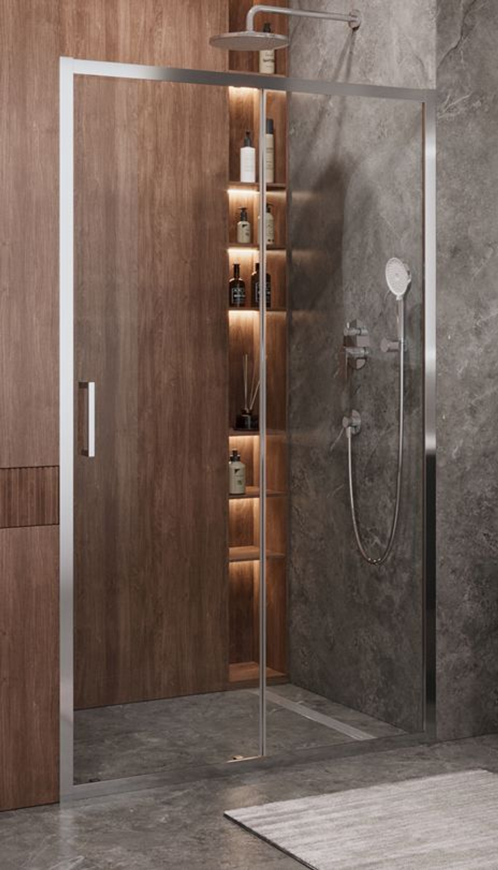 Душевая дверь Cezares MOLVENO-BF-1-140-C-Cr-IV, 140х195, профиль хром, стекло прозрачное