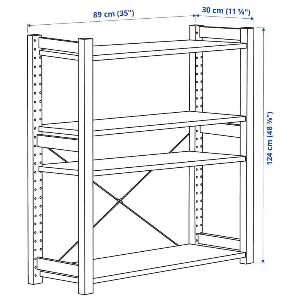 Стеллаж - IKEA IVAR, 89х30х124 см, сосна, ИВАР ИКЕА