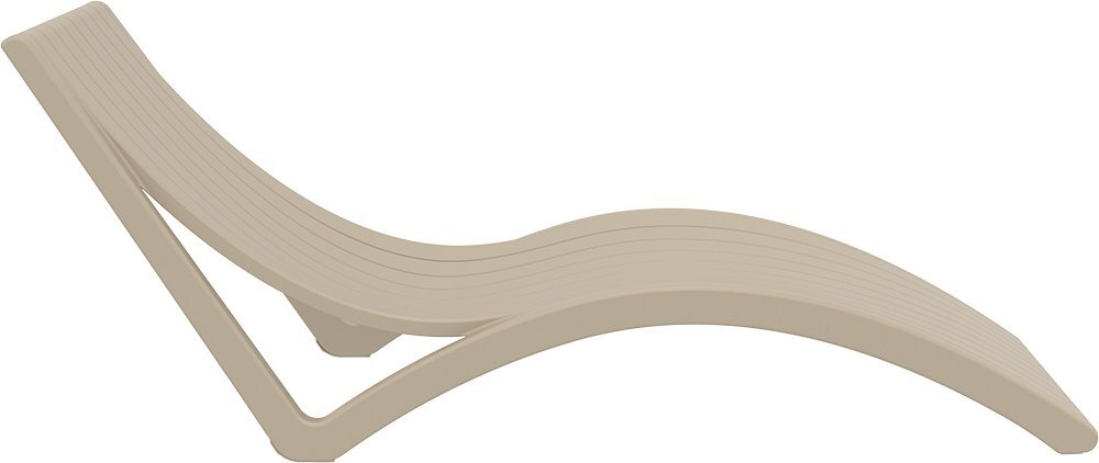 Шезлонг-лежак пластиковый, Siesta Contract Slim, бежевый