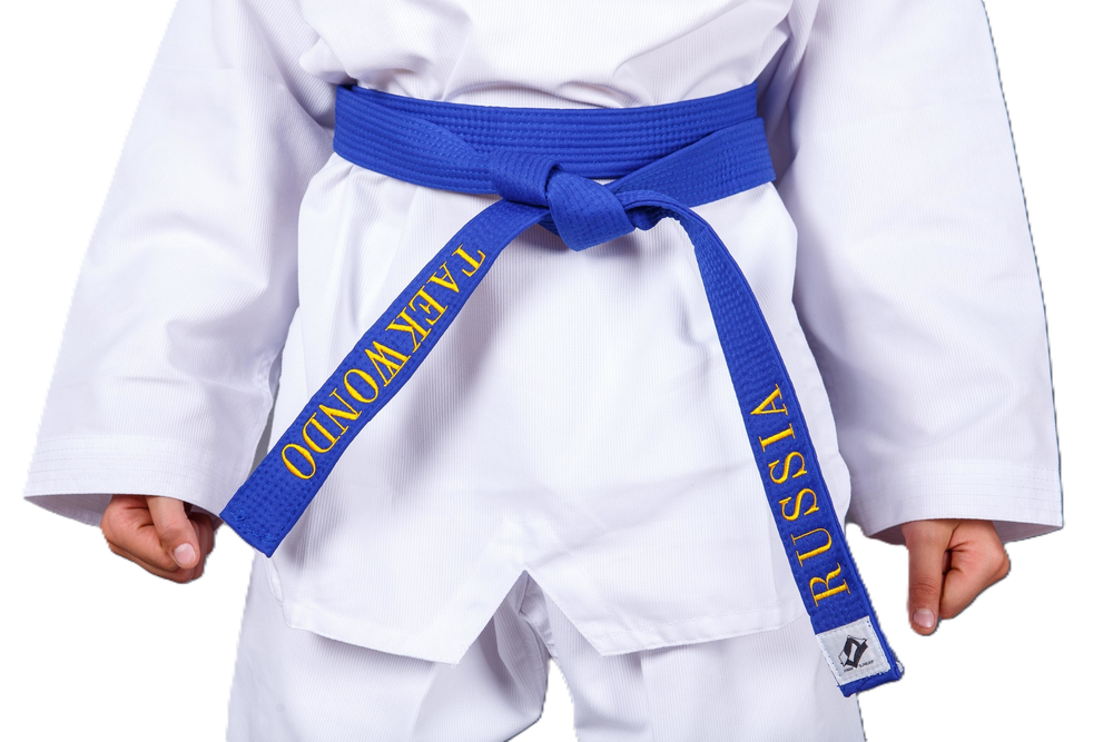 Пояс для тхэквондо ProfSport с вышивкой синий