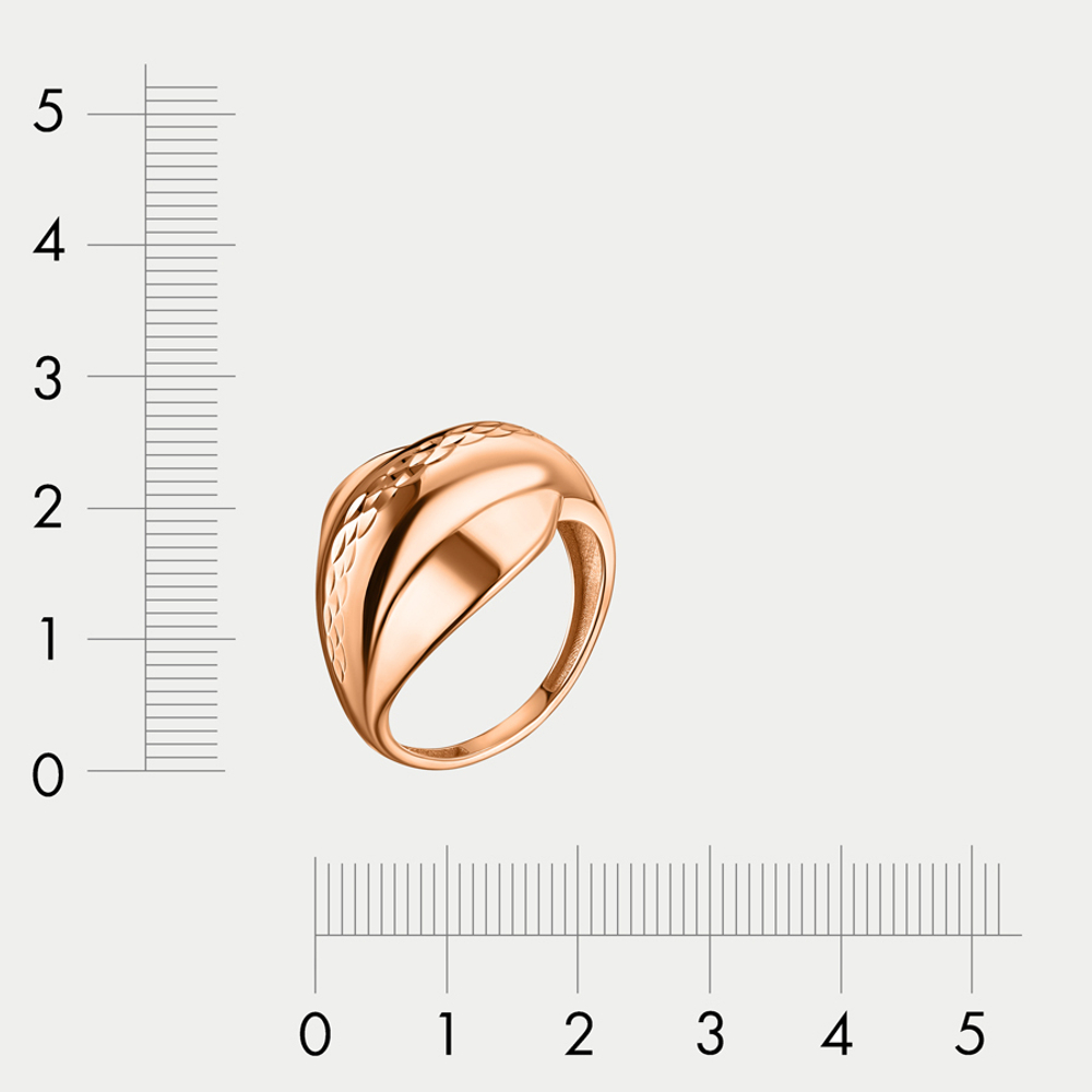 Кольцо женское из розового золота 585 пробы без вставки (арт. 10-10010-0906)