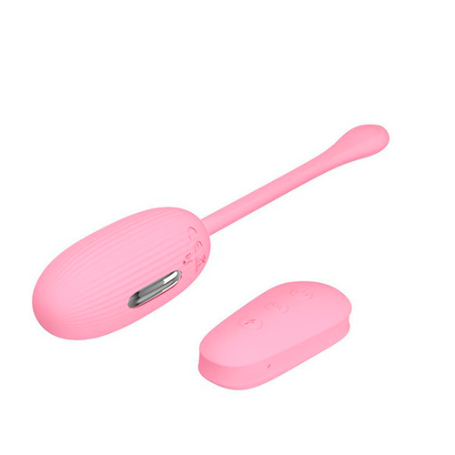 Нежно-розовое виброяйцо с функцией электростимуляции Pretty Love Shock Fun BI-014609W-1