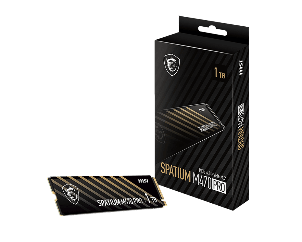 Твердотельный накопитель 1000Gb SSD MSI SPATIUM M470 PRO PCIe 4.0 NVMe M.2 1TB R6000Mb/s W4500MB/s