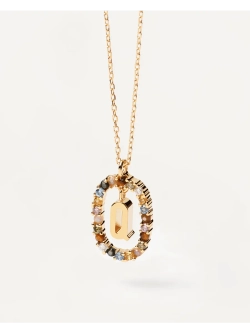 Колье Буква Q серебро 925 пробы покрытое золотом