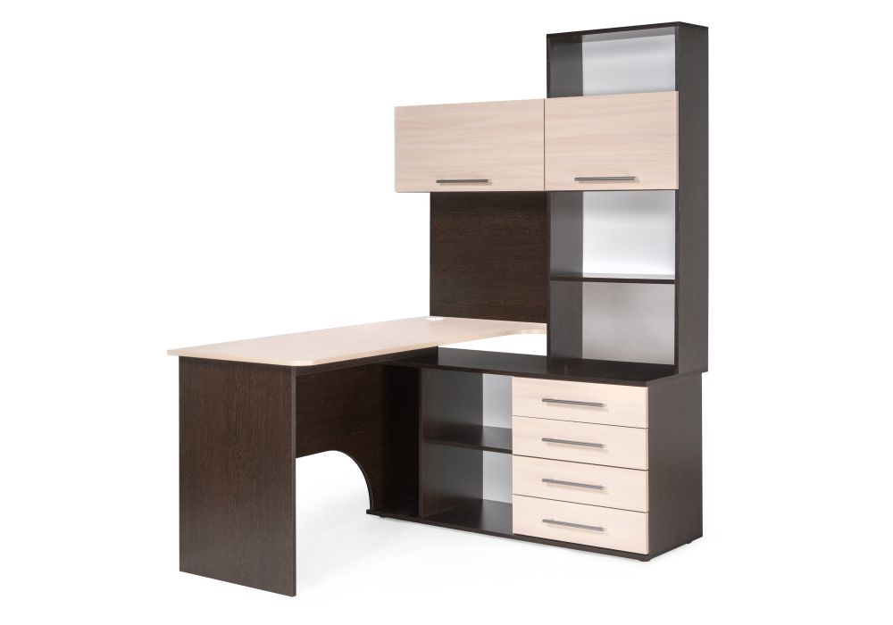 Компьютерный стол КСТ-14П 140х123,5х182,8 правый венге / беленый дуб